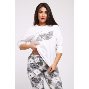 Костюм двойка женский КД098 кулирка (р-ры: 48-58) бежевый