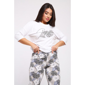 Костюм двойка женский КД098 кулирка (р-ры: 48-58) бежевый