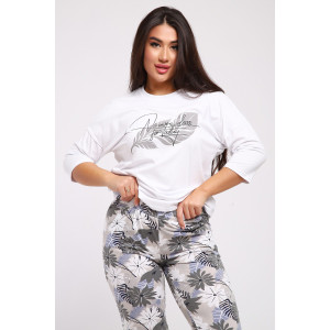 Костюм двойка женский КД098 кулирка (р-ры: 48-58) бежевый