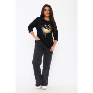 Лонгслив женский ЛЖ096 кулирка (р-ры: 48-58) черный Лонгслив женский ЛЖ096 кулирка (р-ры: 48-58) черный