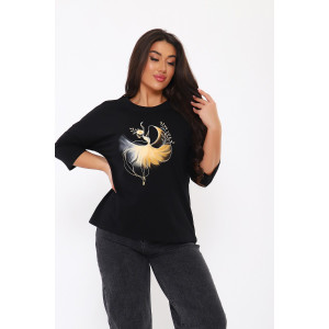 Лонгслив женский ЛЖ096 кулирка (р-ры: 48-58) черный Лонгслив женский ЛЖ096 кулирка (р-ры: 48-58) черный