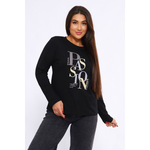 Лонгслив женский ЛЖ094 кулирка (р-ры: 44-58) черный Лонгслив женский ЛЖ094 кулирка (р-ры: 44-58) черный