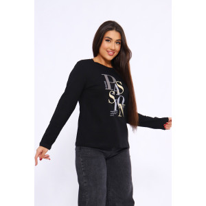Лонгслив женский ЛЖ094 кулирка (р-ры: 44-58) черный Лонгслив женский ЛЖ094 кулирка (р-ры: 44-58) черный