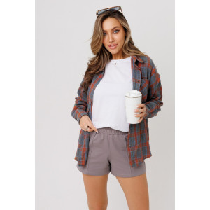 Шорты женские Ш17 футер 2-х нитка пенье (последний размер) светло-серый 50