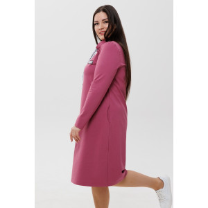 Платье женское П120/1 футер с лайкрой (последний размер) брусничный 52,58