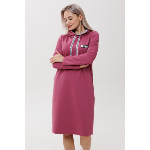Платье женское П120/1 футер с лайкрой (последний размер) брусничный 52,58