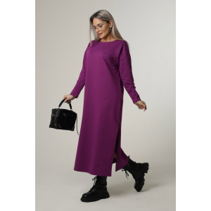 Платье женское П169 футер с лайкрой (последний размер) слива 48,58