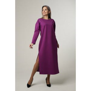Платье женское П169 футер с лайкрой (последний размер) слива 48,58
