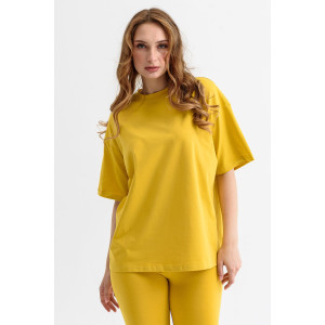 Футболка женская 1922-К "Оверсайз" кулирка (последний размер) горчичный 50