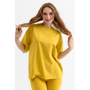 Футболка женская 1922-К "Оверсайз" кулирка (последний размер) горчичный 50