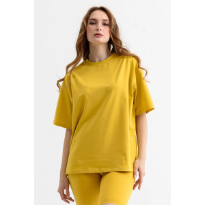 Футболка женская 1922-К "Оверсайз" кулирка (последний размер) горчичный 50