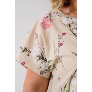 Платье женское 1921-П-л "Кострома 2" полулён (последний размер) розовый орхидея 54