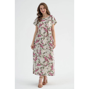 Платье женское 1921-П-л "Кострома 2" полулён (последний размер) розовый 56