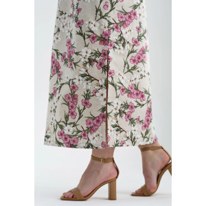 Платье женское 1921-П-л "Кострома 2" полулён (последний размер) розовый 56