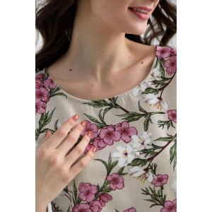 Платье женское 1921-П-л "Кострома 2" полулён (последний размер) розовый 56