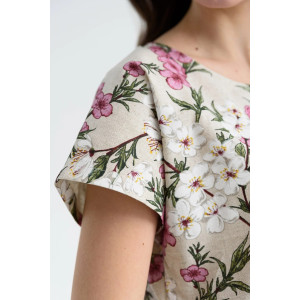 Платье женское 1921-П-л "Кострома 2" полулён (последний размер) розовый 56