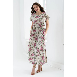 Платье женское 1921-П-л "Кострома 2" полулён (последний размер) розовый 56