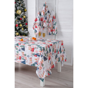 Скатерть рогожка "Merry Christmas" (последний размер) 150х120