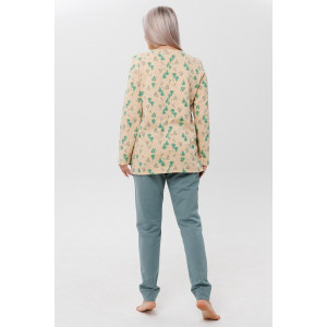 Пижама женская ПЖ53 футер с начёсом (последний размер) бежевая груша 52,54