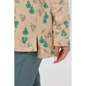 Пижама женская ПЖ53 футер с начёсом (последний размер) бежевая груша 52,54