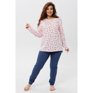 Пижама женская ПЖ53 футер с начёсом (последний размер) розовый одуванчик 52