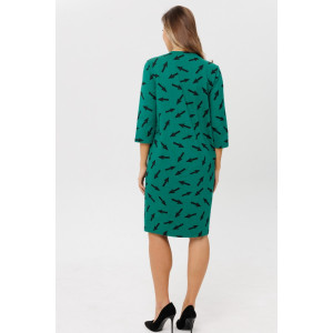 Платье женское П194 футер 2-х нитка пенье (последний размер) изумруд 48,52