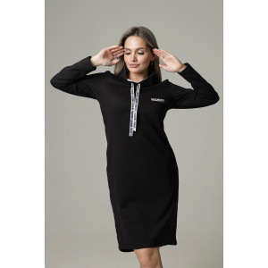 Платье женское П120/1 футер с лайкрой (последний размер) черный 50,58
