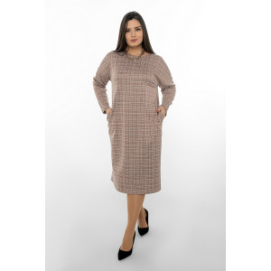 Платье женское П-177 жаккард принт (последний размер) пудра 52 Платье женское П-177 жаккард принт (последний размер) пудра 52