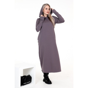 Платье женское П135 футер с лайкрой (последний размер) серо-лиловый 50