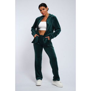 Костюм двойка женский "Грант" велюр стрейч (р-ры: 48-58) изумруд