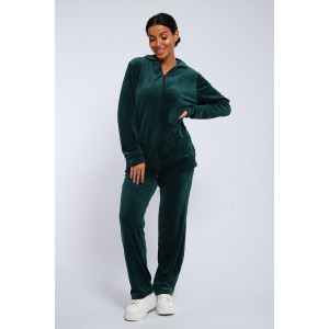 Костюм двойка женский "Грант" велюр стрейч (р-ры: 48-58) изумруд