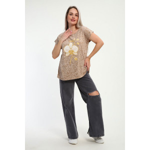 Футболка женская "Орхидея" деворе (р-ры: 46-58)