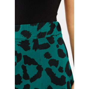 Юбка женская Ю15 (рост 164 см) кулирка (последний размер) изумрудный леопард 54