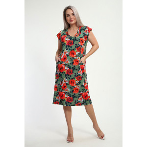 Платье женское "Эльза" масло (р-ры: 50-60) зеленый Платье женское "Эльза" масло (р-ры: 50-60) зеленый