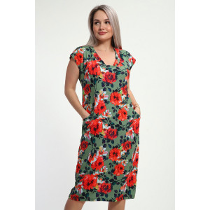 Платье женское "Эльза" масло (р-ры: 50-60) зеленый Платье женское "Эльза" масло (р-ры: 50-60) зеленый