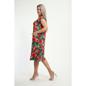 Платье женское "Эльза" масло (р-ры: 50-60) зеленый Платье женское "Эльза" масло (р-ры: 50-60) зеленый