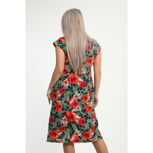 Платье женское "Эльза" масло (р-ры: 50-60) зеленый Платье женское "Эльза" масло (р-ры: 50-60) зеленый