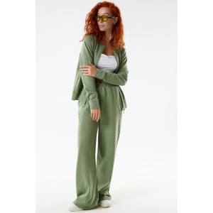 Костюм двойка женский "Грация Х" футер 3-х нитка петля (последний размер) олива 56