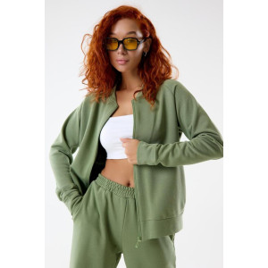 Костюм двойка женский "Грация Х" футер 3-х нитка петля (последний размер) олива 56