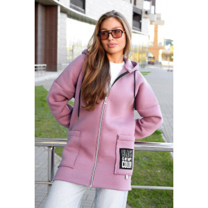 Толстовка женская укороченная "Алина Б" 10207 футер 3-х нитка с начёсом (последний размер) брусника 52,54