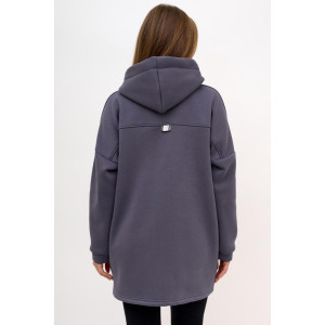 Толстовка женская укороченная "Алина Г" 10261 футер 3-х нитка с начёсом (последний размер) графит 52