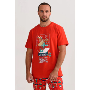 Пижама мужская "Все будет!" 2262-К трикотаж (последний размер) красный 48,50,52 Пижама мужская "Все будет!" 2262-К трикотаж (последний размер) красный 48,50,52