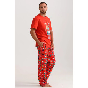 Пижама мужская "Все будет!" 2262-К трикотаж (последний размер) красный 48,50,52 Пижама мужская "Все будет!" 2262-К трикотаж (последний размер) красный 48,50,52