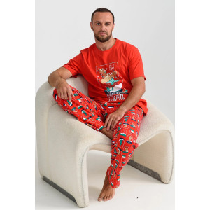 Пижама мужская "Все будет!" 2262-К трикотаж (последний размер) красный 48,50,52 Пижама мужская "Все будет!" 2262-К трикотаж (последний размер) красный 48,50,52