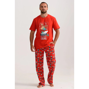 Пижама мужская "Все будет!" 2262-К трикотаж (последний размер) красный 48,50,52 Пижама мужская "Все будет!" 2262-К трикотаж (последний размер) красный 48,50,52