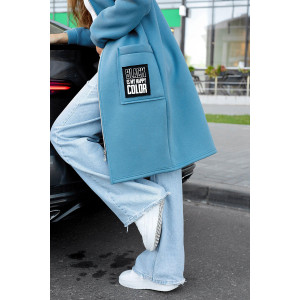 Толстовка женская "Алина И" футер 3-х нитка с начёсом (последний размер) индиго 54,58,60