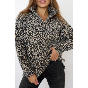 Толстовка женская "Микс Л" флис (последний размер) леопард 46,50 Толстовка женская "Микс Л" флис (последний размер) леопард 46,50