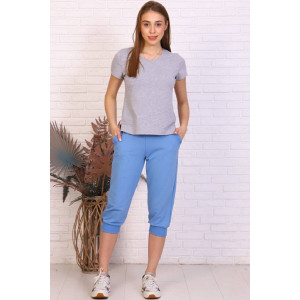 Бриджи женские "Ричи" футер 2-х нитка (последний размер) голубой 50,52 Бриджи женские "Ричи" футер 2-х нитка (последний размер) голубой 50,52