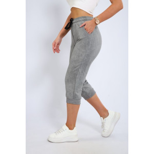 Бриджи женские "Ричи" футер 2-х нитка (последний размер) серый 2 46