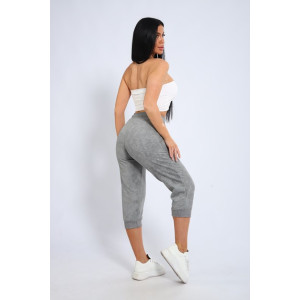 Бриджи женские "Ричи" футер 2-х нитка (последний размер) серый 2 46